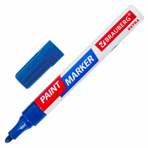 Маркер-краска лаковый EXTRA (paint marker) 4 мм, СИНИЙ, УСИЛЕННАЯ НИТРО-ОСНОВА, BRAUBERG, 151983 Маркер-краска лаковый EXTRA (paint marker) 4 мм, СИНИЙ, УСИЛЕННАЯ НИТРО-ОСНОВА, BRAUBERG, 151983