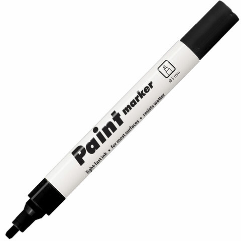 Маркер-краска лаковый paint marker ЧЕРНЫЙ CENTROPEN, скошенный наконечник, 1-5 мм, 9100, 5 9100 9912