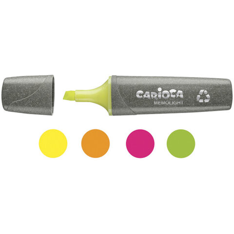 Набор текстовыделителей экологичных CARIOCA ECOFamily Memolight, 4 цвета, 43098