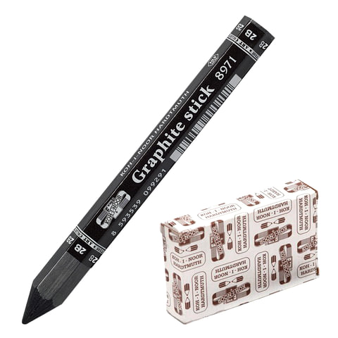 Карандаш чернографитный утолщенный KOH-I-NOOR, 1 шт., Graphite stick, без дерева, 2B, грифель 10,5 мм, картонная упаковка, 897102B005KK Карандаш чернографитный утолщенный KOH-I-NOOR, 1 шт., Graphite stick, без дерева, 2B, грифель 10,5 мм, картонная упаковка, 897102B005KK