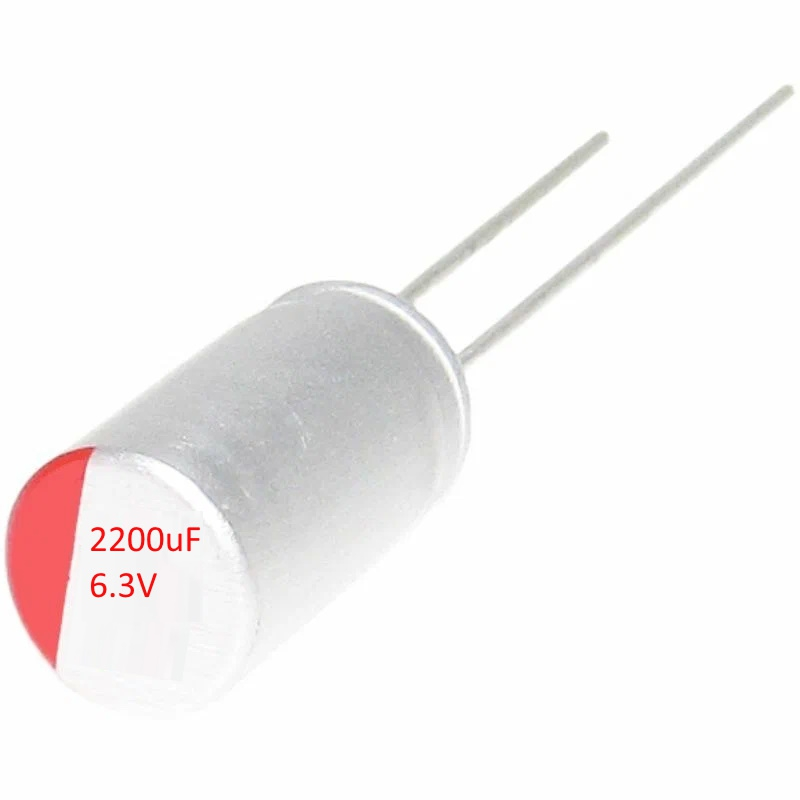 2200 мкФ, 6.3В, 6.3V2200UF, LOW ESR, 10х12мм, Твердый алюминиевый электролитический конденсатор