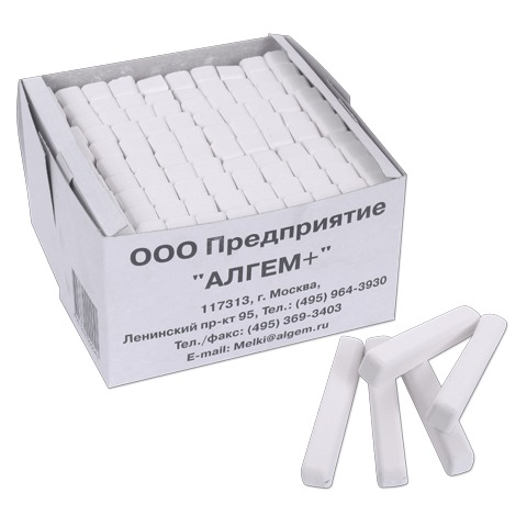 Мел белый квадратный 100 штук, АЛГЕМ, картонная упаковка, 00041, МШБ 100