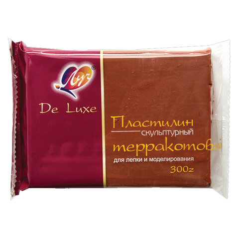 Пластилин скульптурный ЛУЧ Люкс, терракотовый, 0,3 кг, твердый, 29С 1698-08