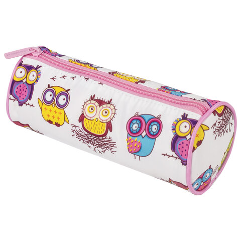Пенал-тубус BRAUBERG, с эффектом Soft Touch, мягкий, Owls, 22х8 см, 229007
