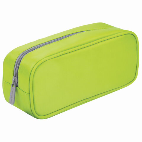 Пенал-косметичка BRAUBERG, мягкий, KING SIZE NEON GREEN, 20х8х9 см, 229020