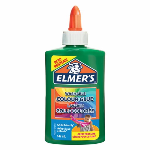 Клей для слаймов канцелярский цветной непрозрачный ELMERS Opaque Glue, 147 мл, зеленый, 2109505