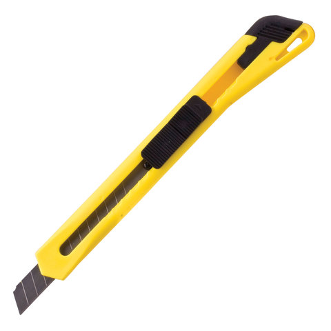 Нож канцелярский 9 мм BRAUBERG Classic, фиксатор, корпус ассорти, упаковка с европодвесом, 230914 Нож канцелярский 9 мм BRAUBERG Classic, фиксатор, корпус ассорти, упаковка с европодвесом, 230914