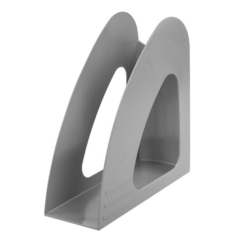 Лоток вертикальный для бумаг BRAUBERG Delta, 240х90х240 мм, серый, 237240