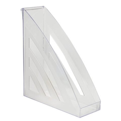 Лоток вертикальный для бумаг BRAUBERG Office style, 245х90х285 мм, прозрачный, 237280