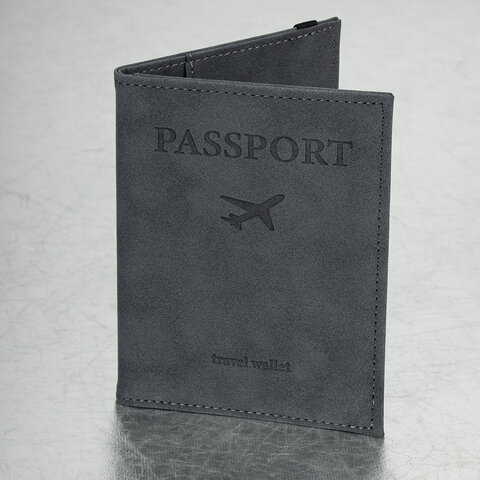 Обложка для паспорта с карманами и резинкой, мягкая экокожа, PASSPORT, серая, BRAUBERG, 238203 Обложка для паспорта с карманами и резинкой, мягкая экокожа, PASSPORT, серая, BRAUBERG, 238203