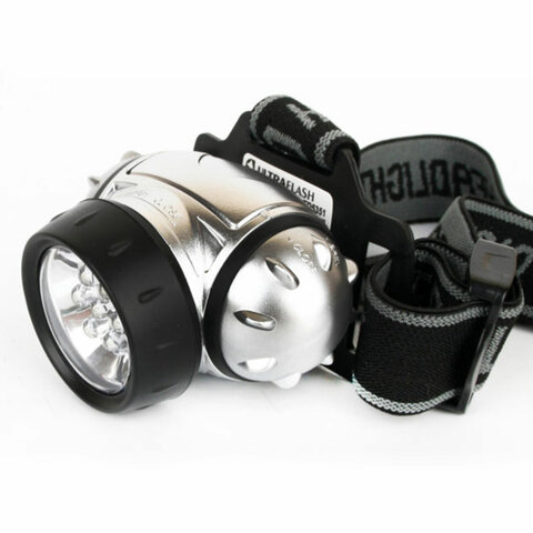 Фонарь налобный ULTRAFLASH 7хLED, 3 режима, питание 3хААА не в комплекте, LED5351