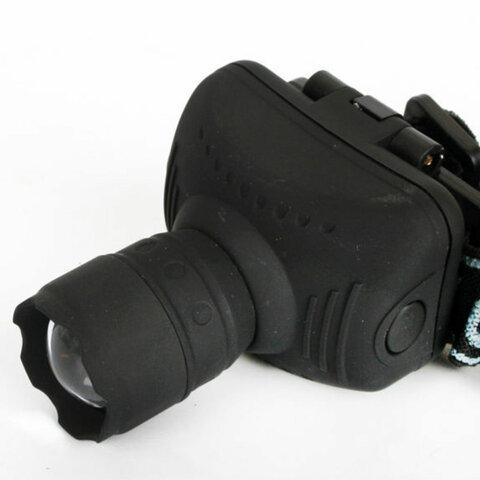 Фонарь налобный ULTRAFLASH 1Вт LED, ZOOM, 3 режима, питание 3хААА не в комплекте, LED5354