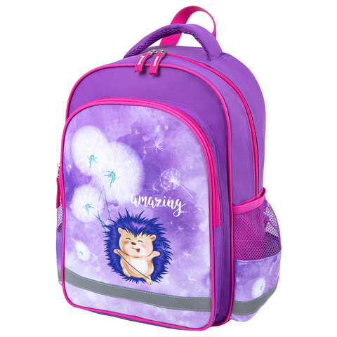 Рюкзак ПИФАГОР SCHOOL для начальной школы, Hedgehog, 38x28х14 см, 270655