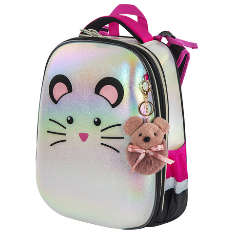 Ранец BRAUBERG SHINY, 2 отделения, Curious mouse, 36х28х14 см, 270696