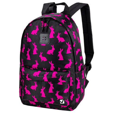 Рюкзак BRAUBERG POSITIVE , потайной карман, Pink Rabbits, 42х28х14 см, 270780
