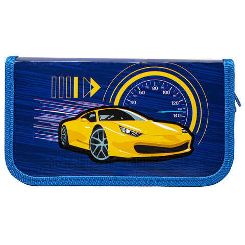 Пенал ПИФАГОР, 2 отделения, ламинированный картон, 19х11 см, Forward race, 270883