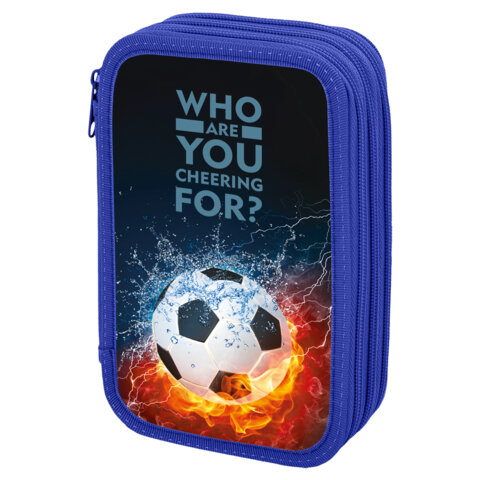 Пенал ЮНЛАНДИЯ, 3 отделения, полиэстер, 19х11 см, Football power, 271030