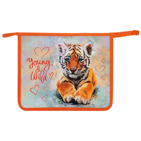 Папка для тетрадей ПИФАГОР А5, 1 отделение, пластик, на молнии, Little tiger, 271087
