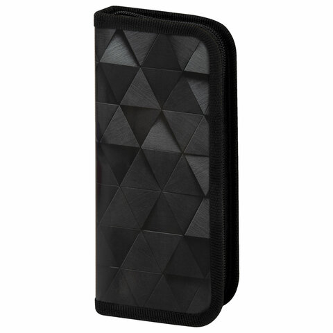 Пенал ПИФАГОР, 1 отделение, ламинированный картон, 19х9 см, Black, 271100