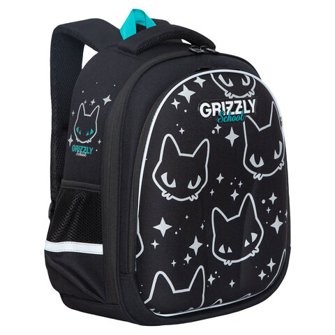 Ранец GRIZZLY анатомическая спинка, c брелоком, для девочек, STAR CAT, 36х28х20 см, RAz-286-12/1