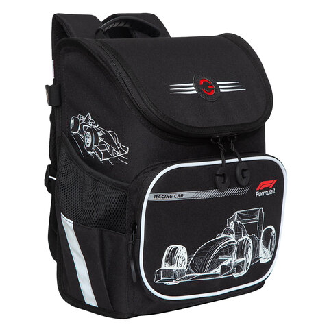 Ранец GRIZZLY эргономичная спинка, светящийся, для мальчиков, RACING CAR, 35х26х16 см, RAl-295-2/1