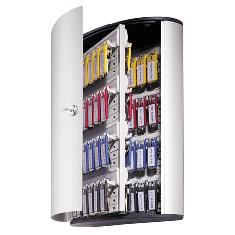 Шкафчик для ключей DURABLE (Германия) KEY BOX, 302x400x118 мм, на 72 ключа, +6 брелоков, серебристый, 1955-23 Шкафчик для ключей DURABLE (Германия) KEY BOX, 302x400x118 мм, на 72 ключа, +6 брелоков, серебристый, 1955-23