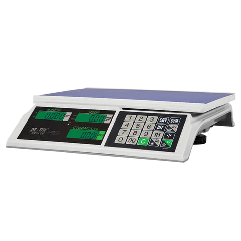 Весы торговые MERTECH M-ER 326AC-32.5 LCD 0,1-32 кг, дискретность 10 г, платформа 325x230 мм, без стойки, 3041