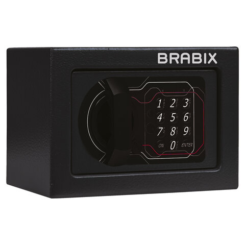 Сейф мебельный BRABIX SF-140EL, 140х195х140 мм, электронный замок, черный, 291141, S103BR210214