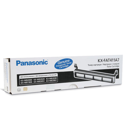 Тонер-картридж PANASONIC KX-FAT411A7 KX-MB1900/2000/2020/2030/ 2051/2061, оригинальный, 2000 копий