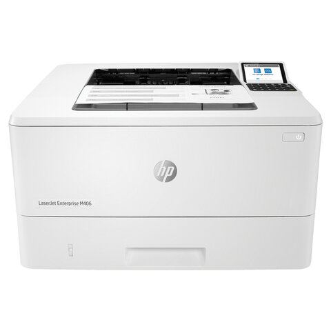 Принтер лазерный HP LaserJet Enterprise M406dn А4, 38 стр./мин., 100 000 стр./мес., ДУПЛЕКС, сетевая карта, 3PZ15A