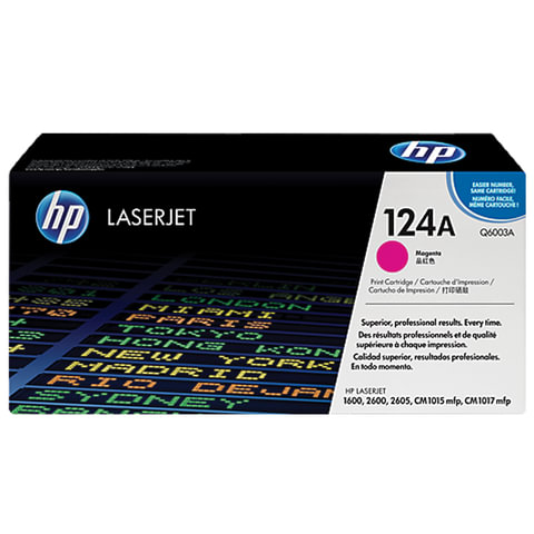 Картридж лазерный HP Q6003A ColorLaserJet CM1015/2600 и др, №124A, пурпурный, оригинальный, 2000 страниц