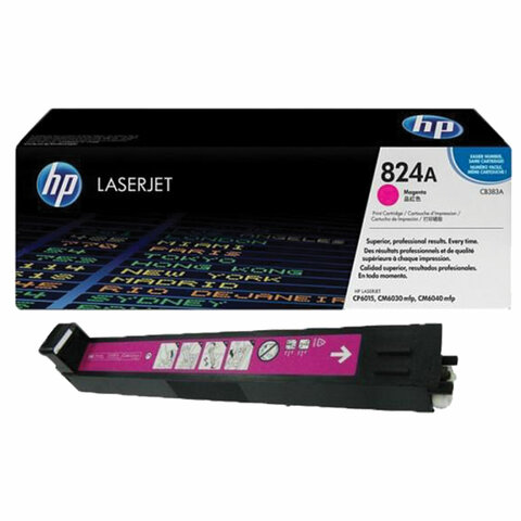 Картридж лазерный HP CB383A ColorLaserJet CP6015 и другие, №824A, пурпурный, оригинальный, ресурс 21000 страниц