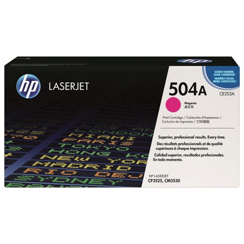 Картридж лазерный HP (CE253A) ColorLaserJet CP3525/CM3530, №504A, пурпурный, оригинальный, ресурс 7000 страниц