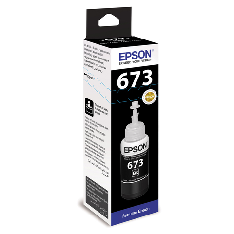 Чернила EPSON 673 (T6731) для СНПЧ Epson L800/L805/L810/L850/L1800, черные, ОРИГИНАЛЬНЫЕ, C13T67314A