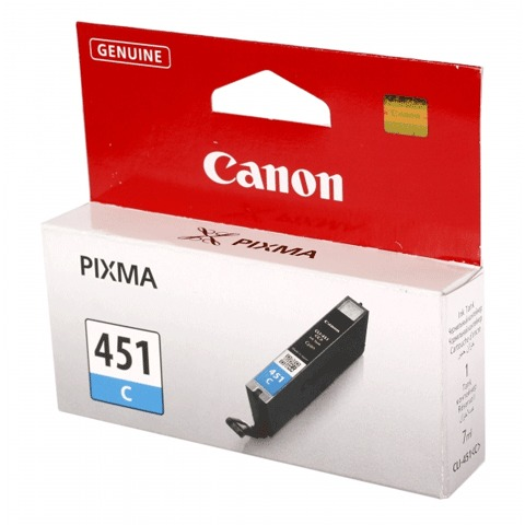 Картридж струйный CANON CLI-451C Pixma iP7240 и другие, голубой, оригинальный, 6524B001