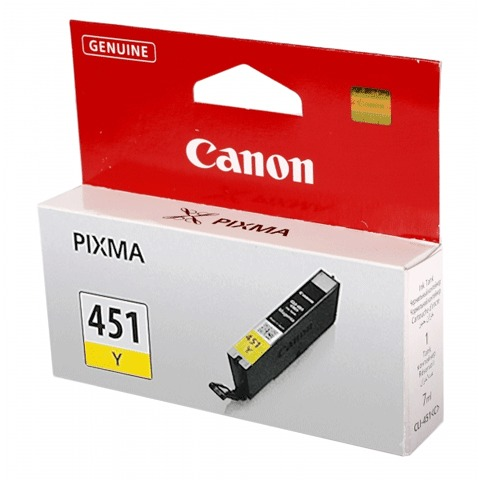 Картридж струйный CANON CLI-451Y Pixma iP7240 и другие, желтый, оригинальный, 6526B001