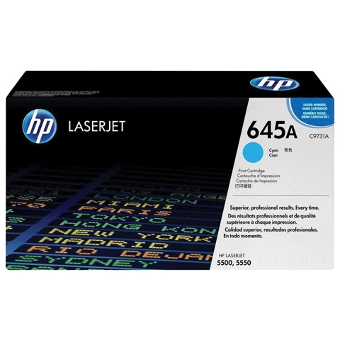 Картридж лазерный HP (C9731A) Color LaserJet 5500/5550, №645A, голубой, оригинальный, ресурс 12000 страниц