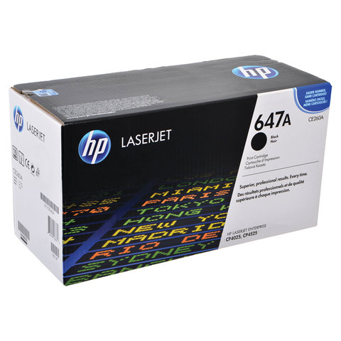 Картридж лазерный HP CE260A ColorLaserJet CP4025/4525, №647A, черный, оригинальный, ресурс 8500 страниц