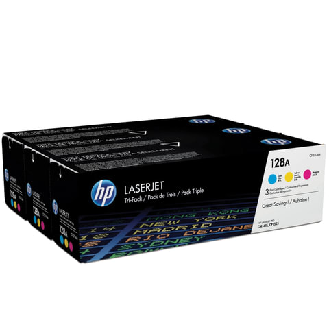 Картридж лазерный HP CF371AM LaserJet Pro CM1415/CP1525, №128A, оригинальный, КОМПЛЕКТ 3 цвета по 1300 страниц