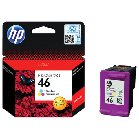 Картридж струйный HP CZ638AE DeskJet Ink Advantage 2020hc/2520hc №46, цветной, оригинальный, ресурс 750 стр.