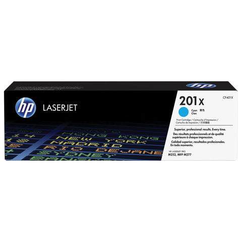 Картридж лазерный HP CF401X LaserJet Pro M277n/dw/M252n/dw, №201X, голубой, оригинальный, ресурс 2300 страниц