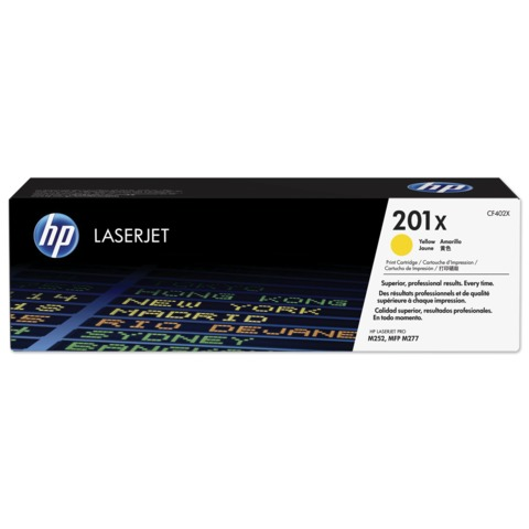 Картридж лазерный HP CF402X LaserJet Pro M277n/dw/M252n/dw, №201X, желтый, оригинальный, ресурс 2300 страниц