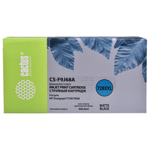Картридж струйный CACTUS CS-F9J68A для HP DesignJet T730/T830, черный матовый
