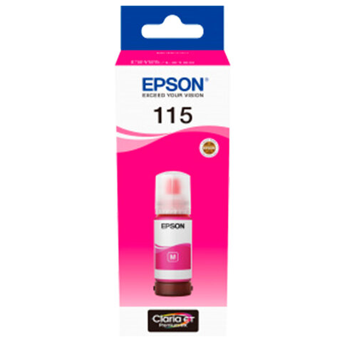 Чернила EPSON 115 (C13T07D34A) для СНПЧ L8160/L8180, пурпурные, объем 70 мл, ОРИГИНАЛЬНЫЕ