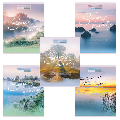Тетрадь А5, 96 л., HATBER VK, скоба, клетка, обложка картон, SENSE OF BEAUTY (5 видов), 96Т5C1, T269374 Тетрадь А5, 96 л., HATBER VK, скоба, клетка, обложка картон, SENSE OF BEAUTY (5 видов), 96Т5C1, T269374