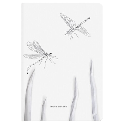 Тетрадь ЕВРО А5 40 л. BRUNO VISCONTI сшивка, клетка, Soft Touch, бежевая бумага 70 г/м2, DRAGONFLY, 7-40-001/04