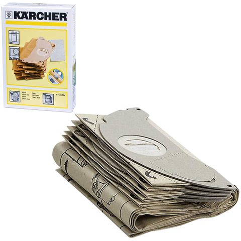 Мешки для сбора пыли KARCHER, комплект 5 шт., бумажные, +1 микрофильтр, для пылесоса SE 5.100, 6.904-143.0 Мешки для сбора пыли KARCHER, комплект 5 шт., бумажные, +1 микрофильтр, для пылесоса SE 5.100, 6.904-143.0