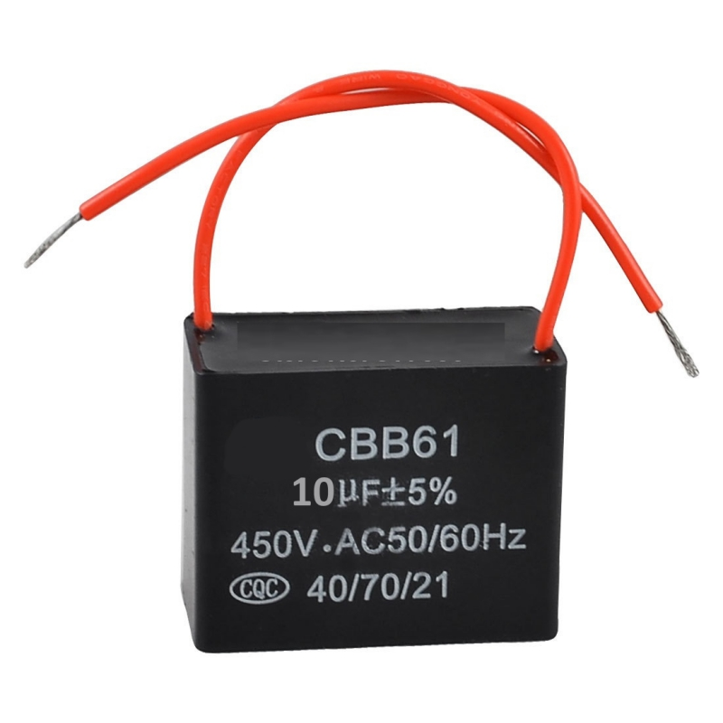 450VAC10UF, Конденсатор пусковой, CBB61 450V 10мкф, 5%, гибкие выводы