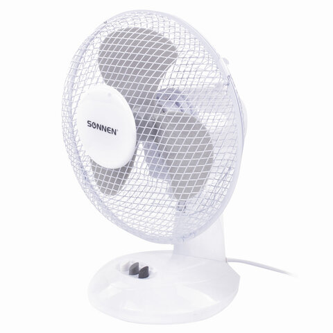 Вентилятор настольный SONNEN FT23-B6, d=23 см, 25 Вт, на подставке, 2 скоростных режима, белый/серый, 451038 Вентилятор настольный SONNEN FT23-B6, d=23 см, 25 Вт, на подставке, 2 скоростных режима, белый/серый, 451038