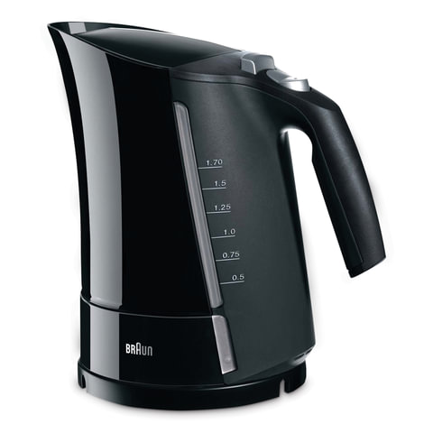 Чайник BRAUN WK-300, 1,7 л, 2200 Вт, закрытый нагревательный элемент, пластик, черный Чайник BRAUN WK-300, 1,7 л, 2200 Вт, закрытый нагревательный элемент, пластик, черный